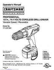 Craftsman 315.267380 Operator's Manual