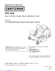 Craftsman ZTS 7500 Manuals | ManualsLib