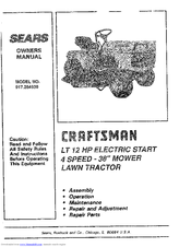Sears Craftsman 917.254630 Owner's Manual