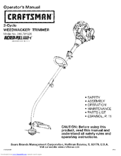 Craftsman WEEDWACKER 316.791020 Operator's Manual