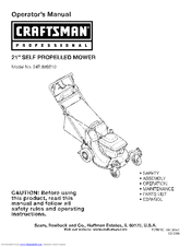 Craftsman 247.889210 Operator's Manual