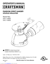 Craftsman 315.116950 Operator's Manual