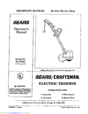 Craftsman 257.798031 Operator's Manual