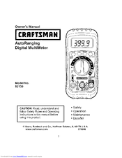 craftsman autoranging multimeter 82029 manual