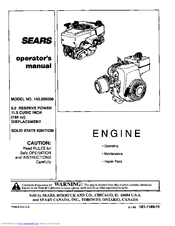 Sears 143.995008 Operator's Manual
