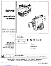 Sears 143.999011 Operator's Manual
