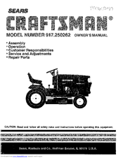 Sears Craftsman 917.250262 Owner's Manual