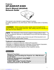 Hitachi CPX305 - XGA LCD Projector Network Manual