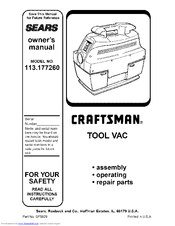 Craftsman 113.177260 Owner's Manual