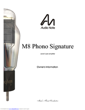 Audio Note M8 Phono Signature Owner's Information