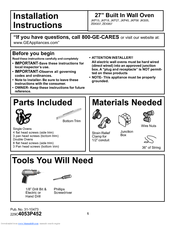 GE ZEK957 Series Installation Instructions Manual
