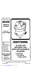 Craftsman 113.177060 Owner's Manual