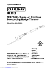 Craftsman 320.74905 Operator's Manual