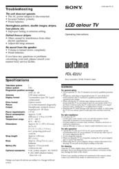 Sony Watchman FDL-E22U Operating Instructions