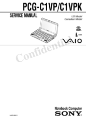 Sony VAIO PictureBook PCG-C1VPK Service Manual