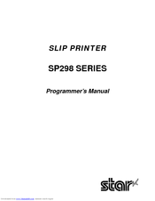 Star Micronics SLIP SP298 SERIES Programmer's Manual