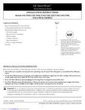 GE SmartWater GNUV10Z Installation Instructions Manual