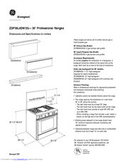 GE Monogram ZDP36L4DWSS Dimensions and s Dimensions And Specifications