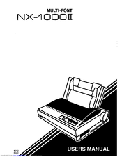 Star Micronics MULTI-FONT NX-1000II User Manual