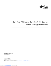 Sun Microsystems Sun Fire V40z Management Manual