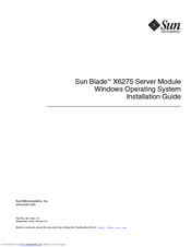 Sun Microsystems Blade X6275 Installation Manual