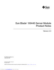 Sun Microsystems Sun Blade X6440 s Product Notes