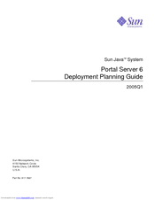Sun Microsystems Sun Java System 2005Q1 Portal Server 6 Planning Manual