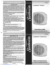 Sunbeam SFH090 Instruction Leaflet