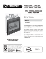 Superior HCD36MH Homeowner's Care And Operation Instructions Manual
