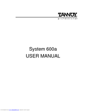 Tannoy SYSTEM 600a User Manual