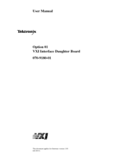 Tektronix Option 01 VXI Interface User Manual
