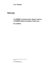 Tektronix TDS8000B Series User Manual