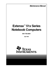 Texas Instruments Extensa 510 Maintenance Manual