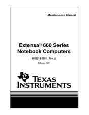 Texas Instruments Extensa 660 Series Maintenance Manual