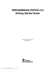 Texas Instruments TMS320DM6446 DVEVM v2.0 Getting Started Manual