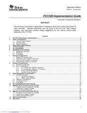 Texas Instruments DUAL SOCKET PC CARD CONTROLLER PCI1520 Implementation Implementation Manual