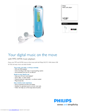 Philips SA2313 - 1 GB Digital Player Manual