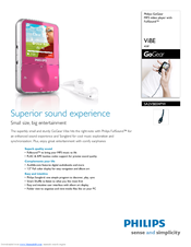 Philips Gogear Vibe SA2VBE04PW Manual