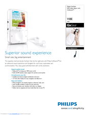 Philips GOGEAR VIBE SA2VBE04WC Manual