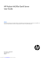 Hp Proliant Ml310e Gen8 V2 Manuals Manualslib