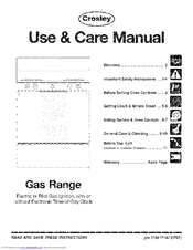 Crosley 316417142 (0707) Use & Care Manual
