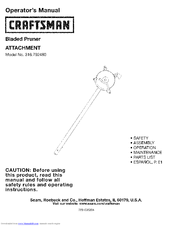 Craftsman 316.792480 Operator's Manual