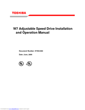 Toshiba W7 Series Installation And Operation Manual