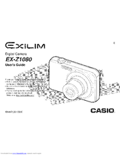 CASIO EX-Z1080 - EXILIM Digital Camera User Manual