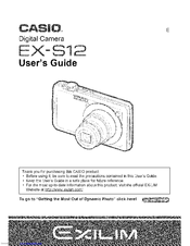 CASIO EX S12 - EXILIM CARD Digital Camera User Manual