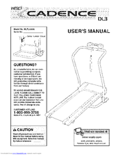 WESLO CADENCE DL3 User Manual