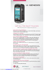 LG Genesis US760 Features Manual