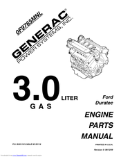 Generac Power Systems FORD DURATEC 0F9765MNL Engine Parts Manual