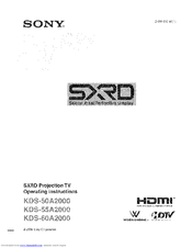 SONY SXRD KDS-55A2000 Operating Instructions Manual