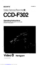 SONY Handycam CCD-F302 Operating Instructions Manual